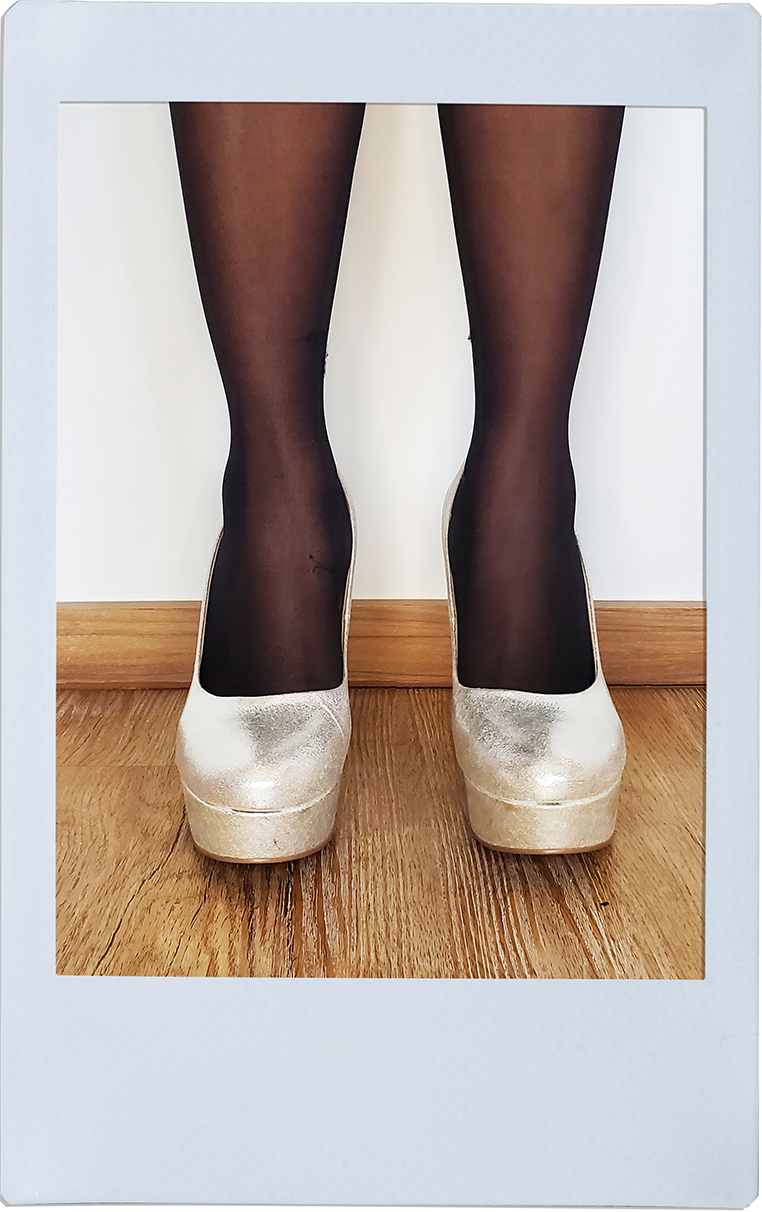 Silver High Heels - Dorothy Garynor