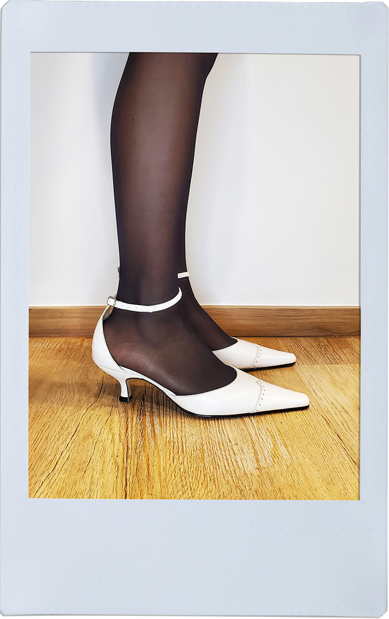 White Slingback High Heels - BRYANDA
