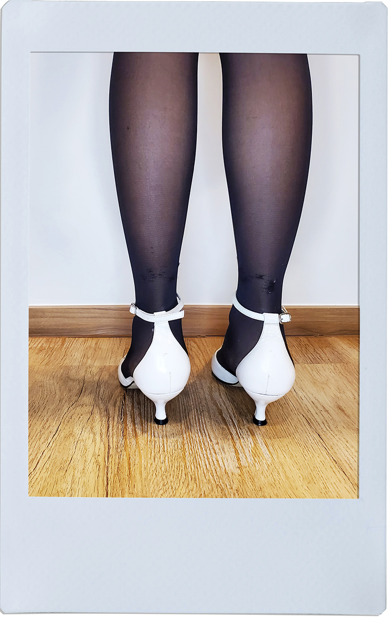 White Slingback High Heels - BRYANDA