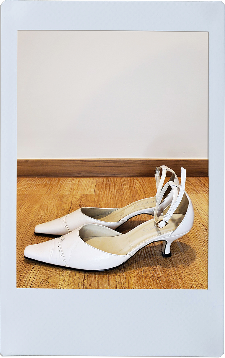 White Slingback High Heels - BRYANDA