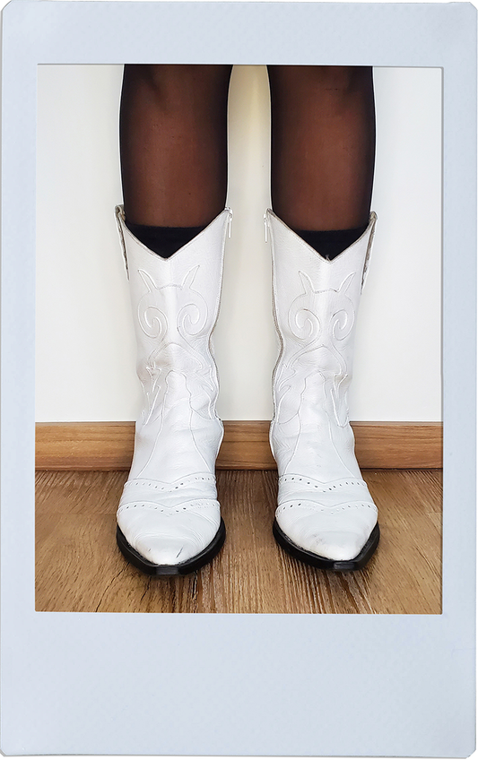 White Cowgirl Boots - Sibil