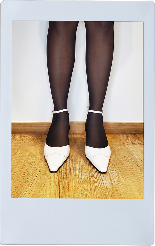 White Slingback High Heels - BRYANDA